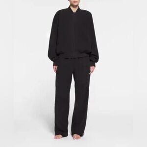 SKIMS - Fleece Lounge Bomber Jacket - Onyx